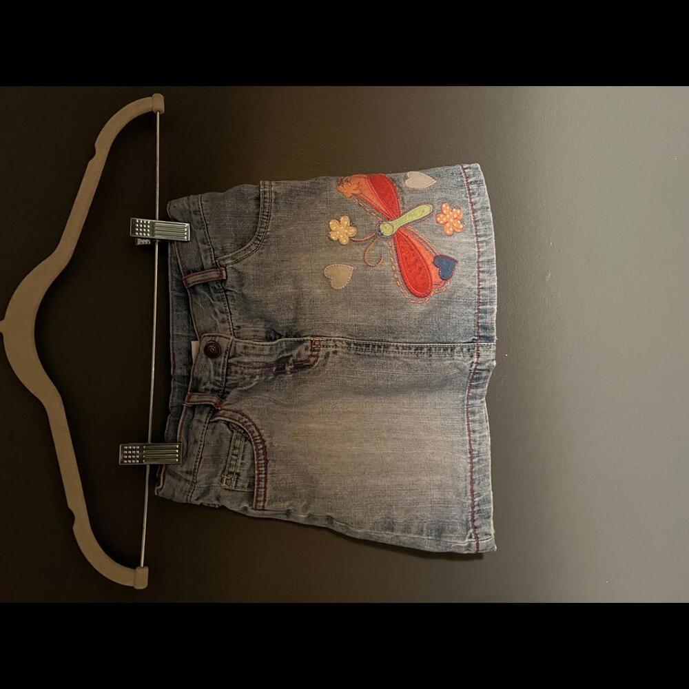 Talbots Kids Denim Skirt with Butterfly Embroidery - Size 5